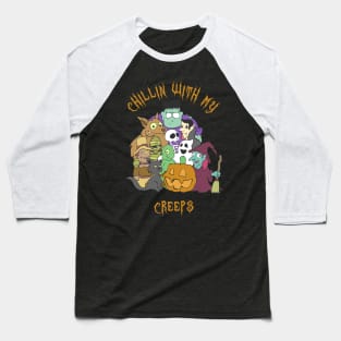 Chillin With My Creeps Halloween Costume Party T-shirt Baseball T-Shirt